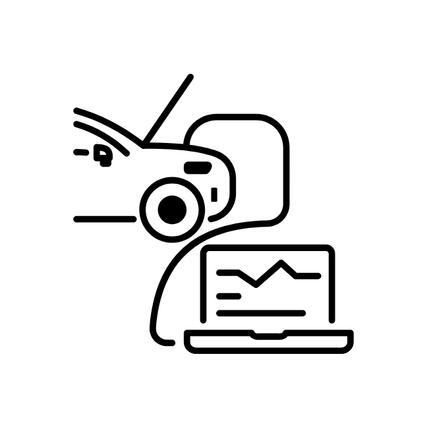 Icon illustrating car diagnostics at Castrol Auto Service Northcliff.